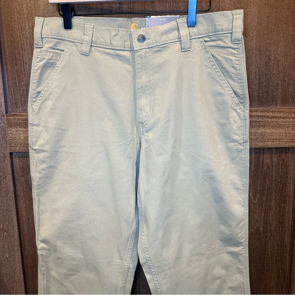 Carhartt Men’s Rugged Flex Rigby Dungaree Relaxed Fit Khaki Pants